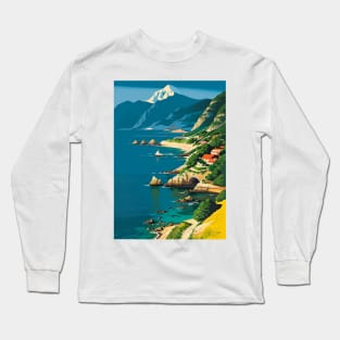 Village on a Coastal Canyon Long Sleeve T-Shirt